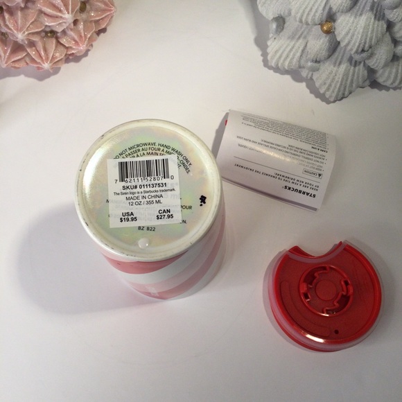 Starbucks Candy Cane Striped Ceramic Tumbler Holiday 2022 Ceramic Travel… - Picture 8 of 11